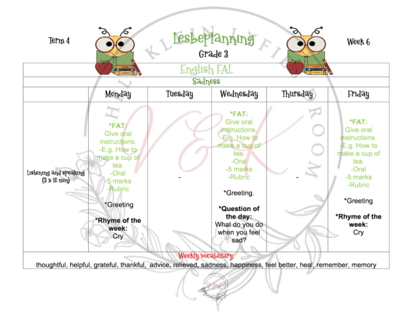 Grade 3 English FAL Planning and Activities Term 4 2023 - Image 4