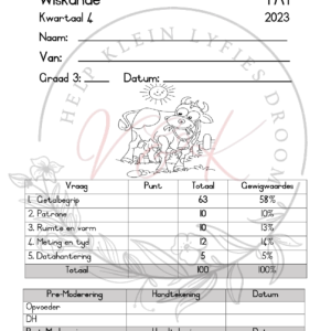 Gr. 3 Wiskunde taak en memo K4 2023