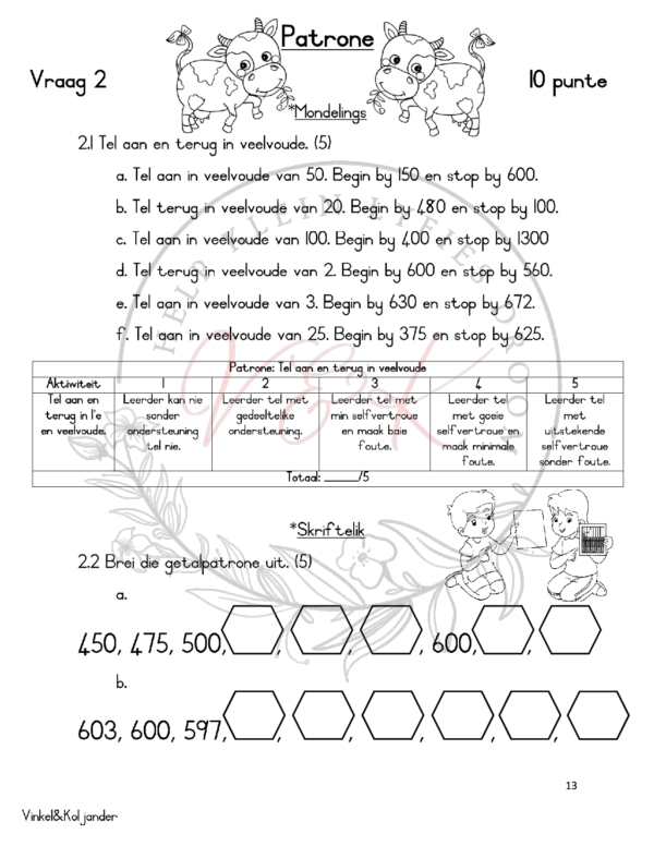 Gr. 3 Wiskunde taak en memo K4 2023 - Image 2