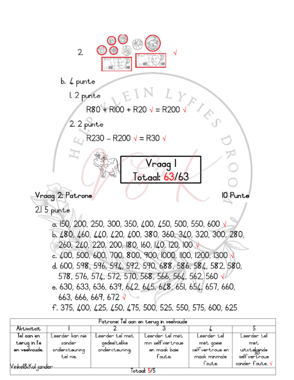 Gr. 3 Wiskunde taak en memo K4 2023 - Image 4