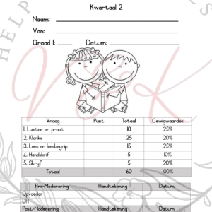 Graad 1 Afrikaans HT Assessering Kwartaal 2 2024