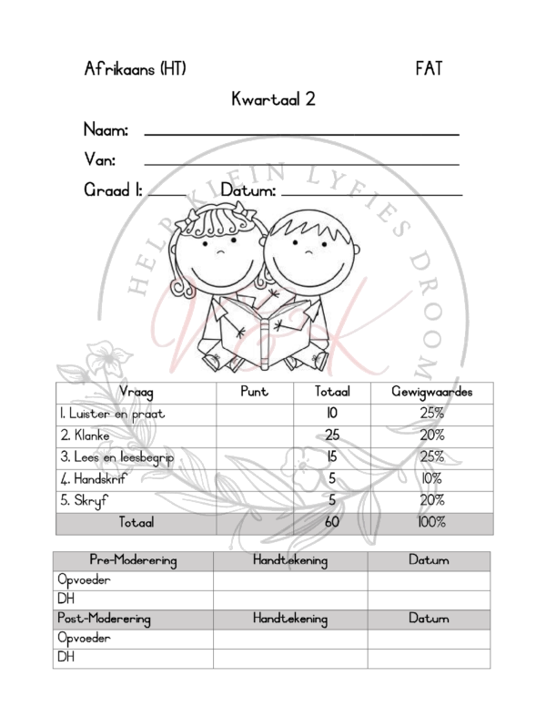 Graad 1 Afrikaans HT Assessering Kwartaal 2 2024