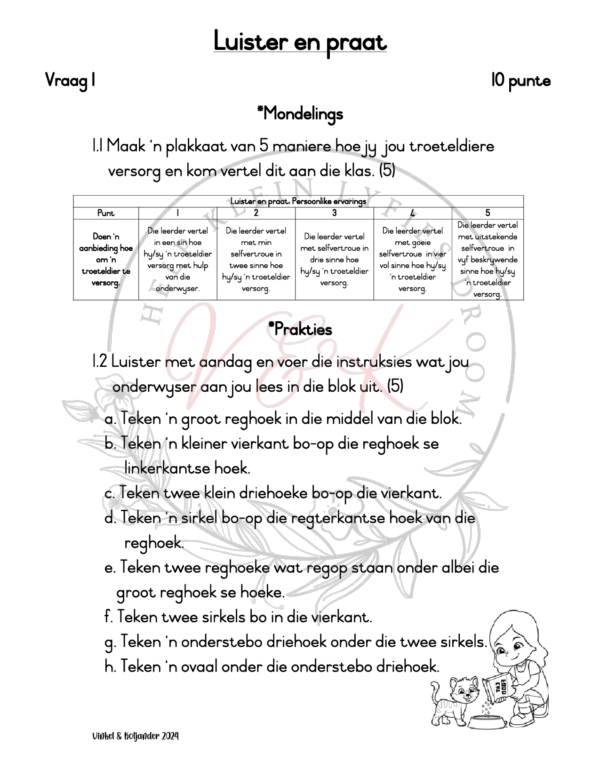 Graad 1 Afrikaans HT Assessering Kwartaal 3 2024 - Image 2