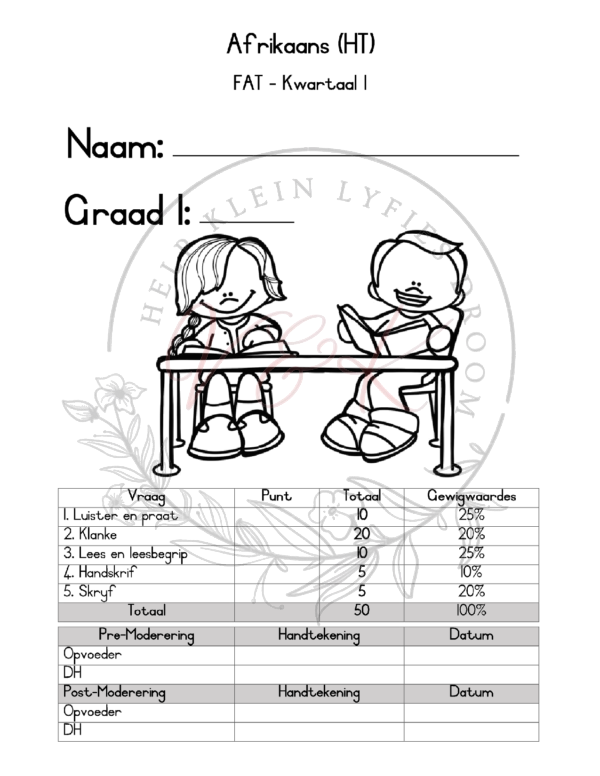 Graad 1 Afrikaans HT FAT en memo K1