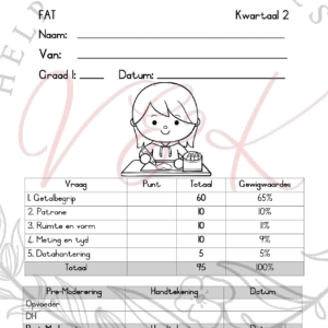 Graad 1 Wiskunde Assessering Kwartaal 2 2024