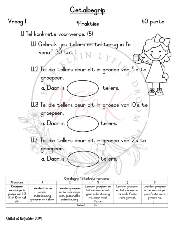 Graad 1 Wiskunde Assessering Kwartaal 2 2024 - Image 2