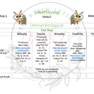 Graad 2 Lewensvaardighede Beplanning en Aktiwiteite Kwartaal 4 2023