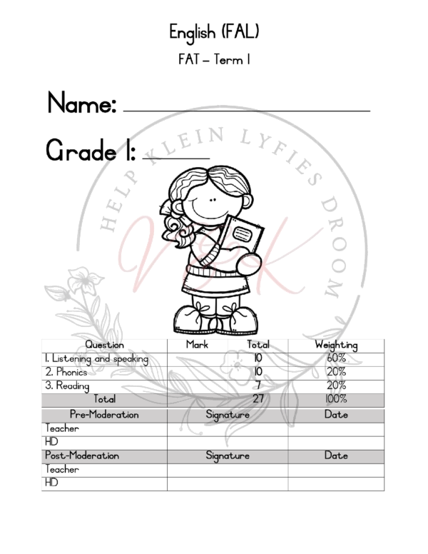 Grade 1 English Assessment Term 1 2024