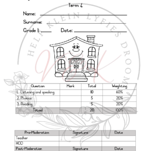 Grade 1 English Assessment Term 4 2023