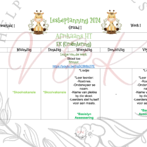 Afrikaans Huistaal Beplanning en Aktiwiteite 2024