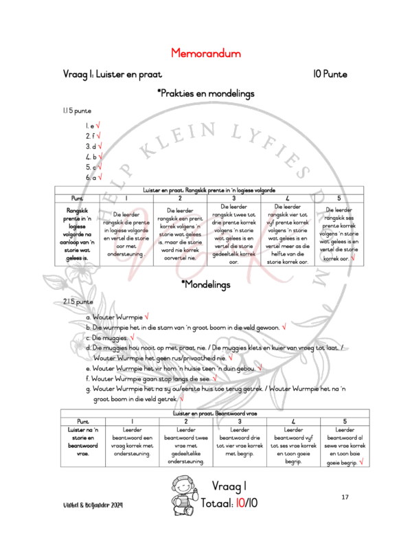 Graad 1 Afrikaans Huis Taal Formele Assesserings Taak Kwartaal 4 2024 - Image 3