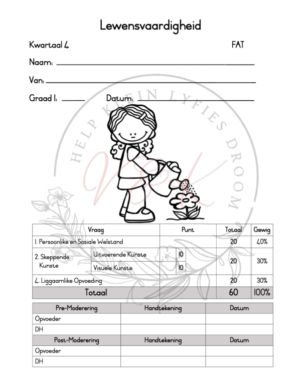 Graad 1 Lewensvaardighede Formele Assesserings Taak Kwartaal 4 2024