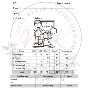 Graad 1 Wiskunde Formle Assesserings Taak Kwartaal 4 2024