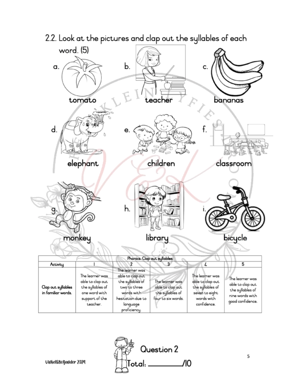 Grade 1 English First Additional Language Formal Assessment Task Term 4 2024 - Image 2