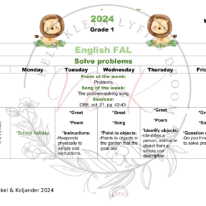 Grade 1 English First Additional Language Lesson Planning and Activities Term 4 2024