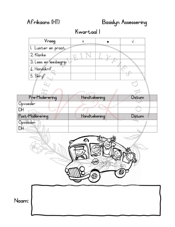 Graad 1 Afrikaans Huis Taal Basislyn Assessering 2024