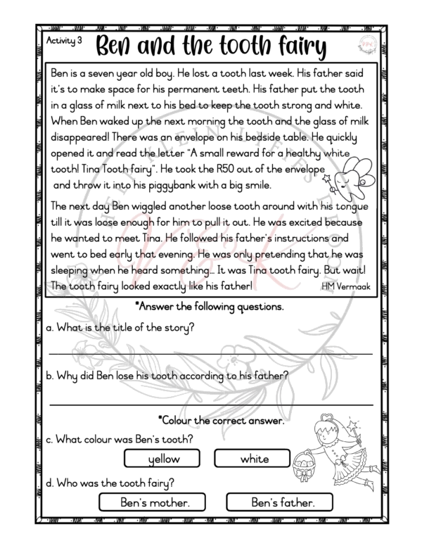 Grade 3 English First Additional Language Term 1 Comprehension Worksheets - Image 3