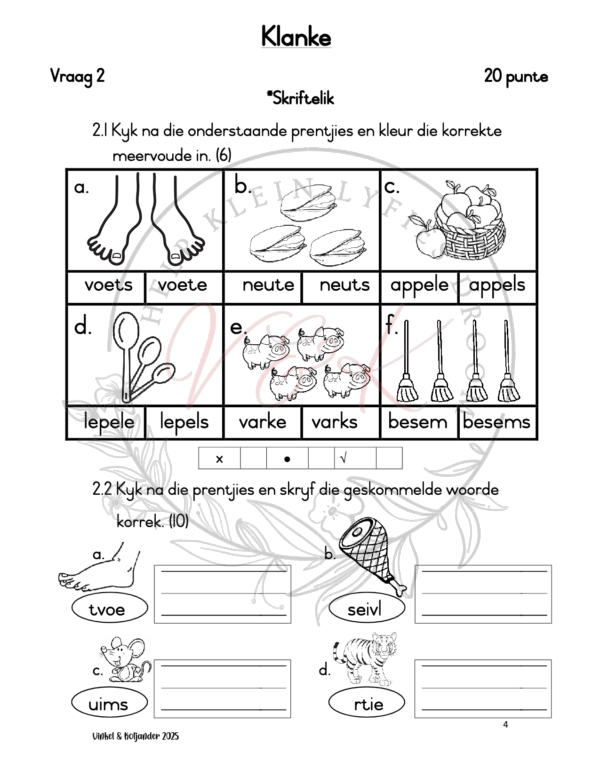 Graad 2 Afrikaans Huis Basislyn Assessering Kwartaal 1 2025 - Image 2