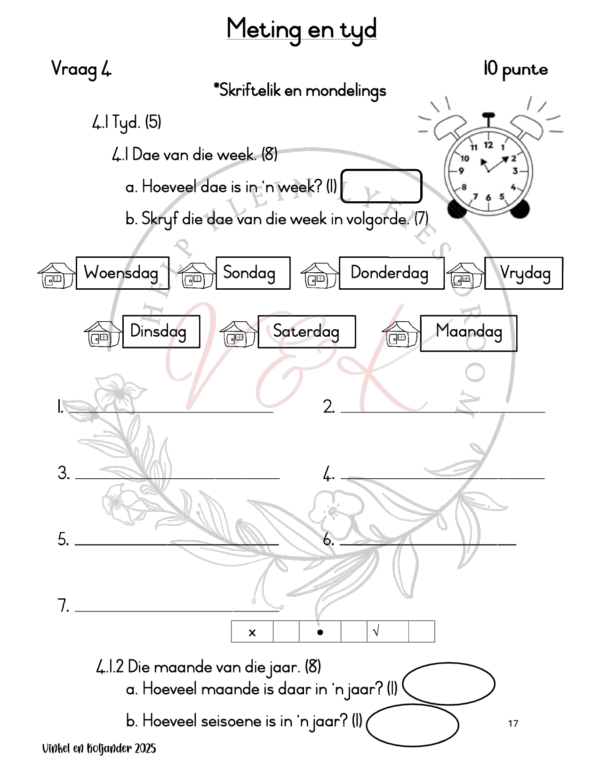 Graad 2 Wiskunde Basislyn Assessering Kwartaal 1 2025 - Image 5
