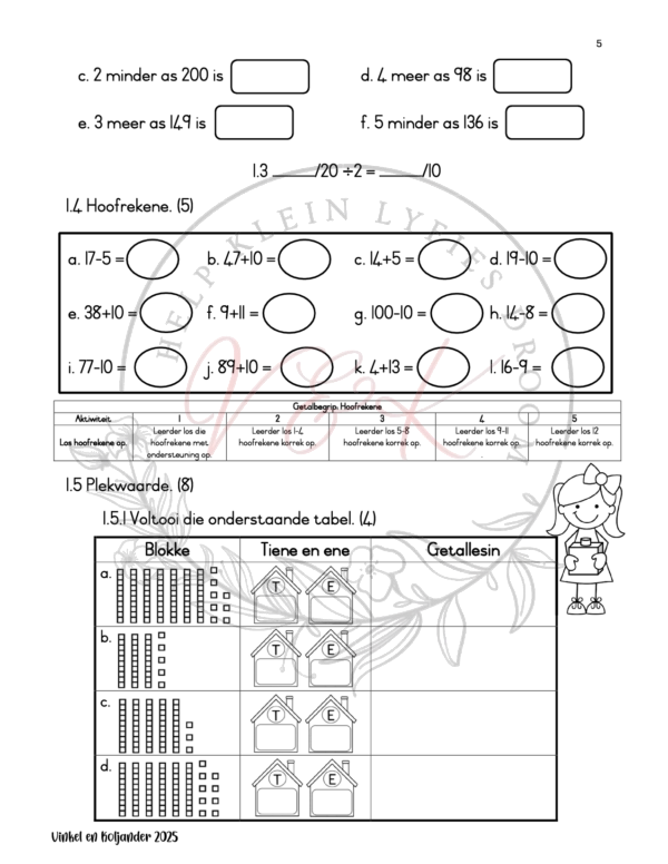 Graad 3 Wiskunde Formele Assesserings Taak Kwartaal 1 2025 - Image 2