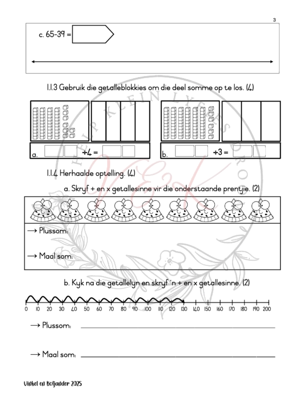 Graad 3 Wiskunde Formele Assesserings Taak Kwartaal 1 2025 - Image 4