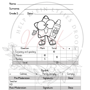 Grade 2 English First Additional Language Baseline Assessment Term 1 2025