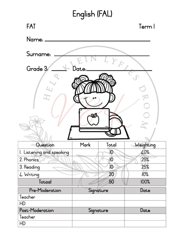 Grade 3 English First Additional Language Assessment Term 1 2025