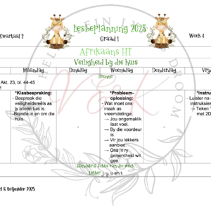 Graad 1 Lesbeplanning Kwartaal 2 2025