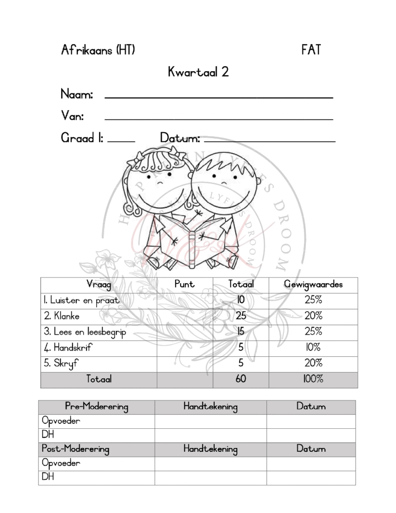 Graad 1 Afrikaans HT Assessering Kwartaal 2 2024
