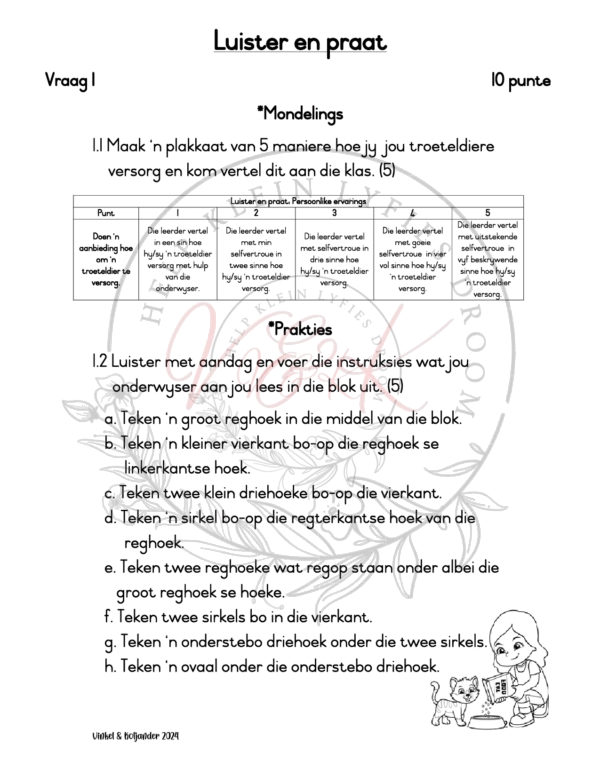 Graad 1 Afrikaans HT Assessering Kwartaal 3 2024 - Image 2