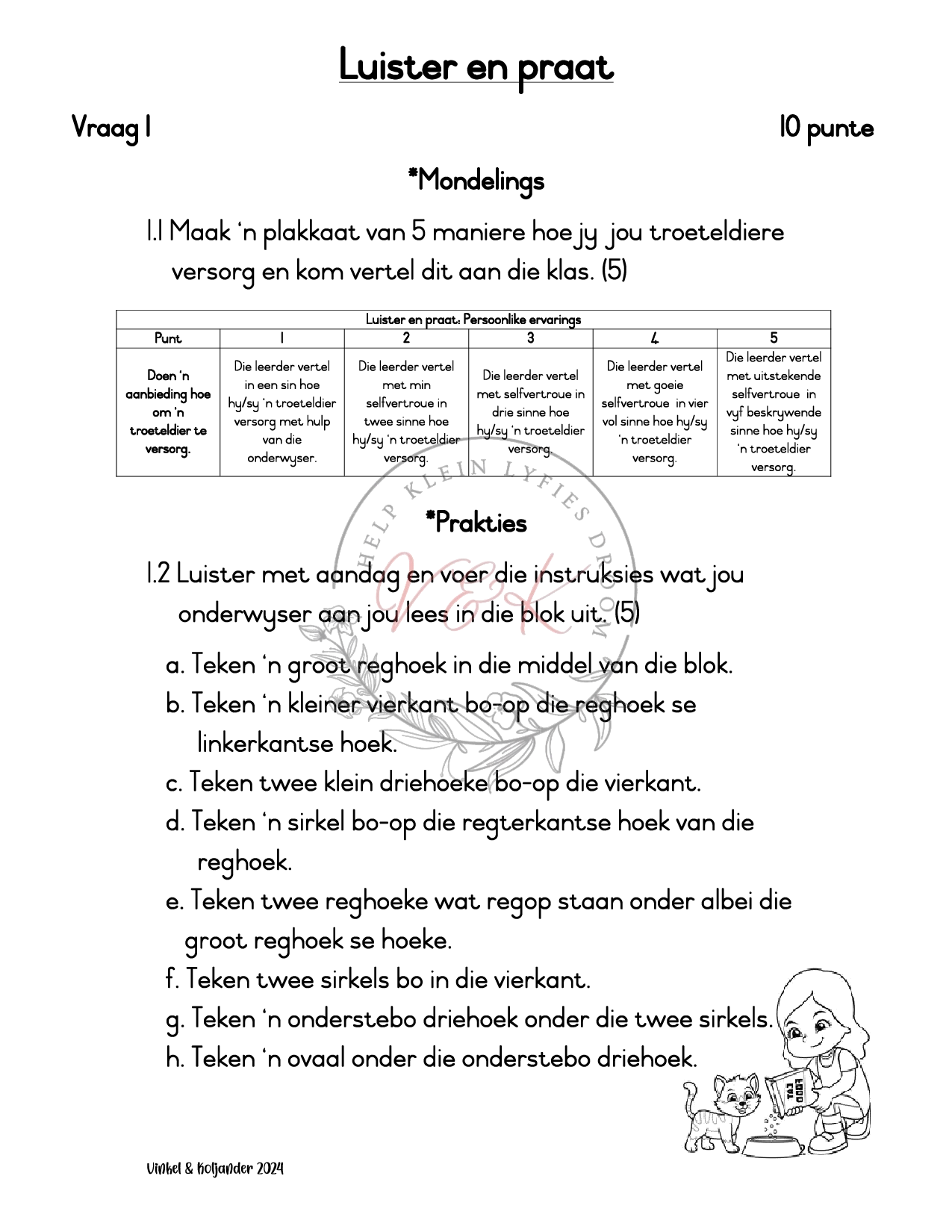 Graad 1 Afrikaans HT Assessering Kwartaal 3 2024 - Image 2