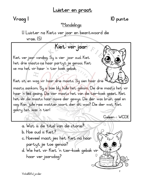 Graad 1 Afrikaans HT FAT en memo K1 - Image 2