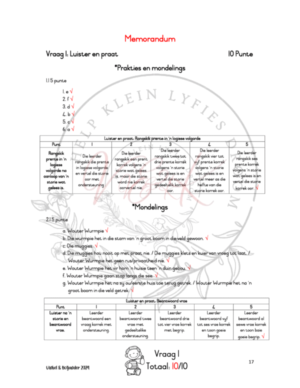 Graad 1 Afrikaans Huis Taal Formele Assesserings Taak Kwartaal 4 2024 - Image 3