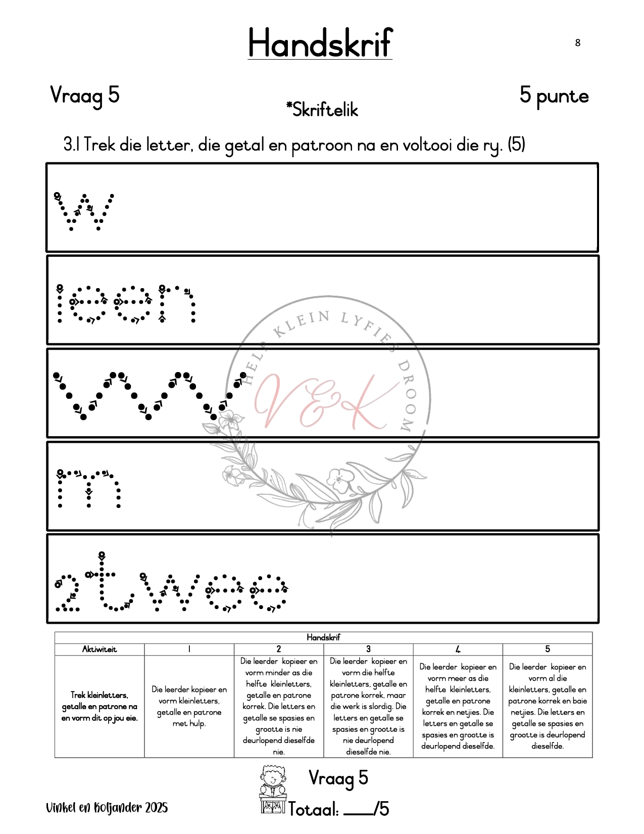 Graad 1 Afrikaans Huistaal Formele Assesserings Taak Kwartaal 1 2025 - Image 3
