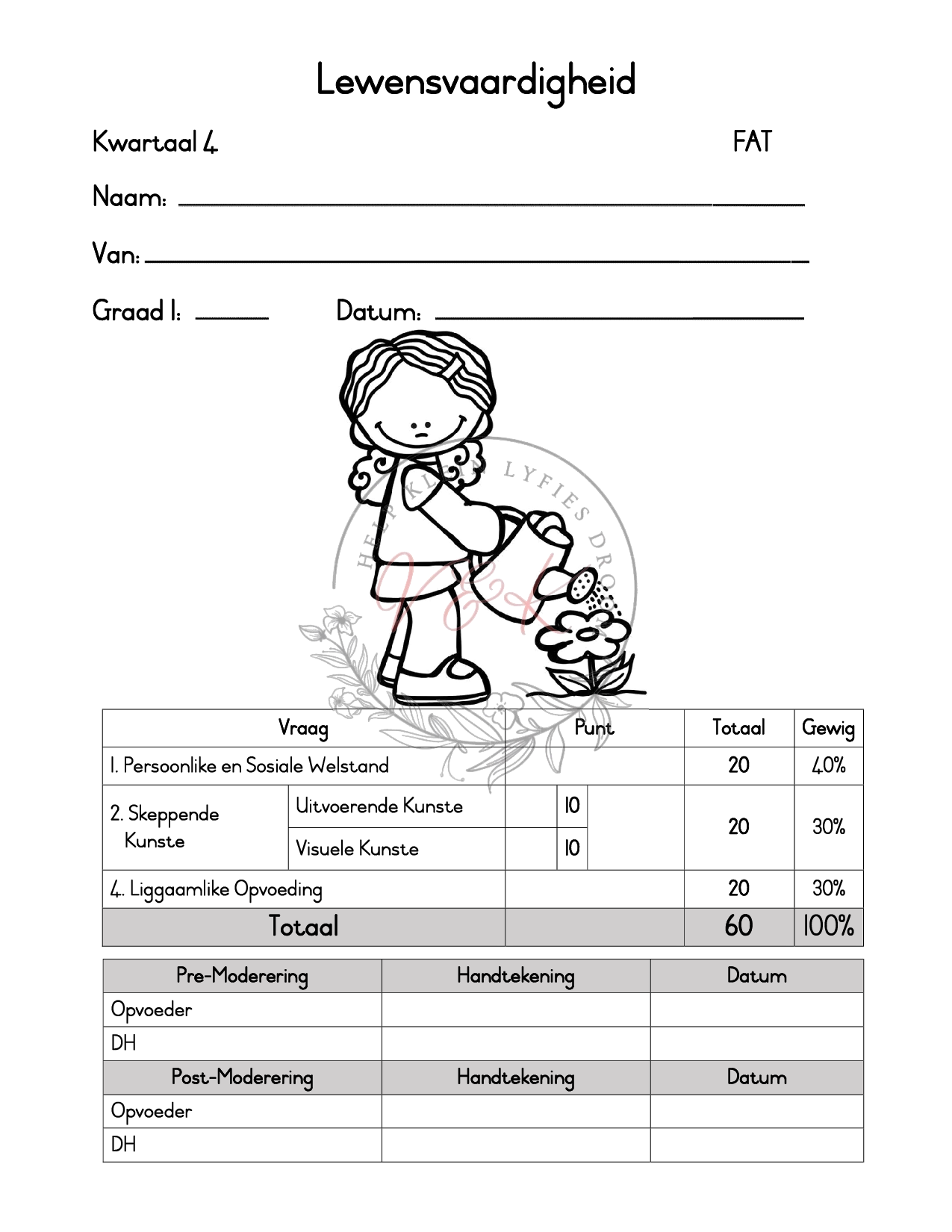 Graad 1 Lewensvaardighede Formele Assesserings Taak Kwartaal 4 2024