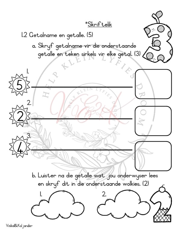 Gr.1 Wiskunde Assessering Kwartaal 1 2024 - Image 3
