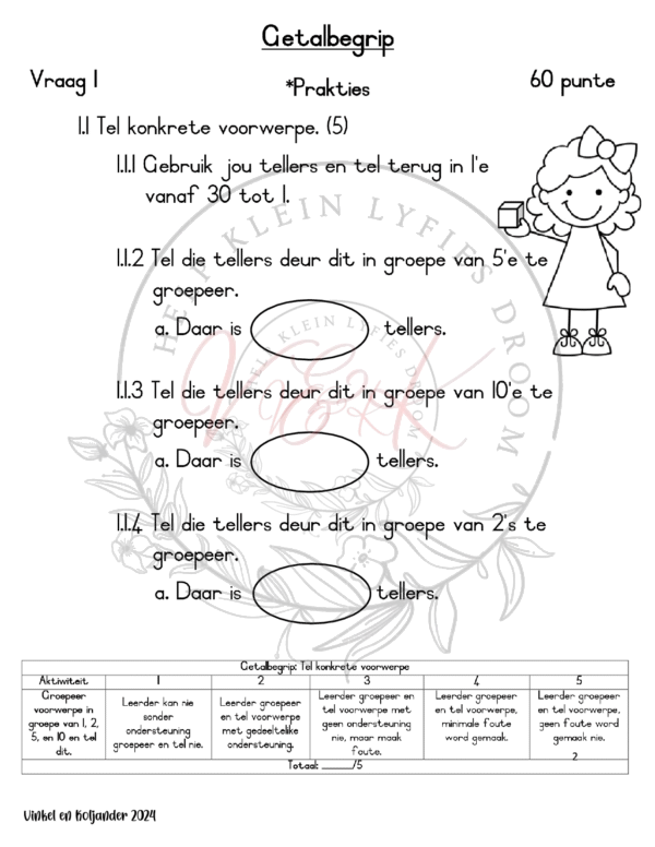 Graad 1 Wiskunde Assessering Kwartaal 2 2024 - Image 2