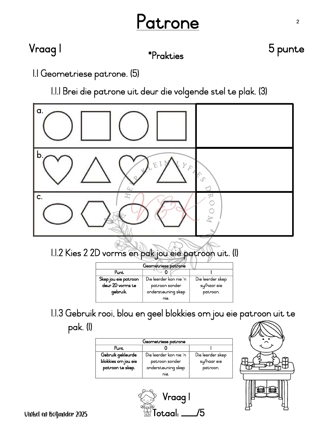 Graad 1 Wiskunde Formele Assesserings Taak Kwartaal 1 2025 - Image 3