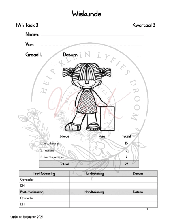 Graad 1 Wiskunde Assessering Kwartaal 3 2024 - Image 3