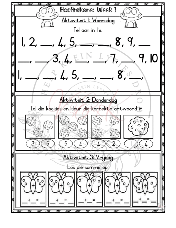 Graad 1 Wiskunde beplanning en Aktiwiteite Kwartaal 1 2024 - Image 2