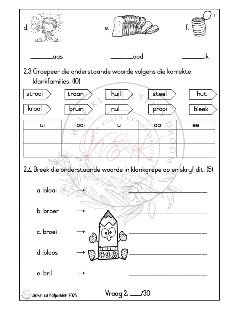 Graad 2 Afrikaans Huistaal Formele Assesserings Taak - Kwartaal 2 2025