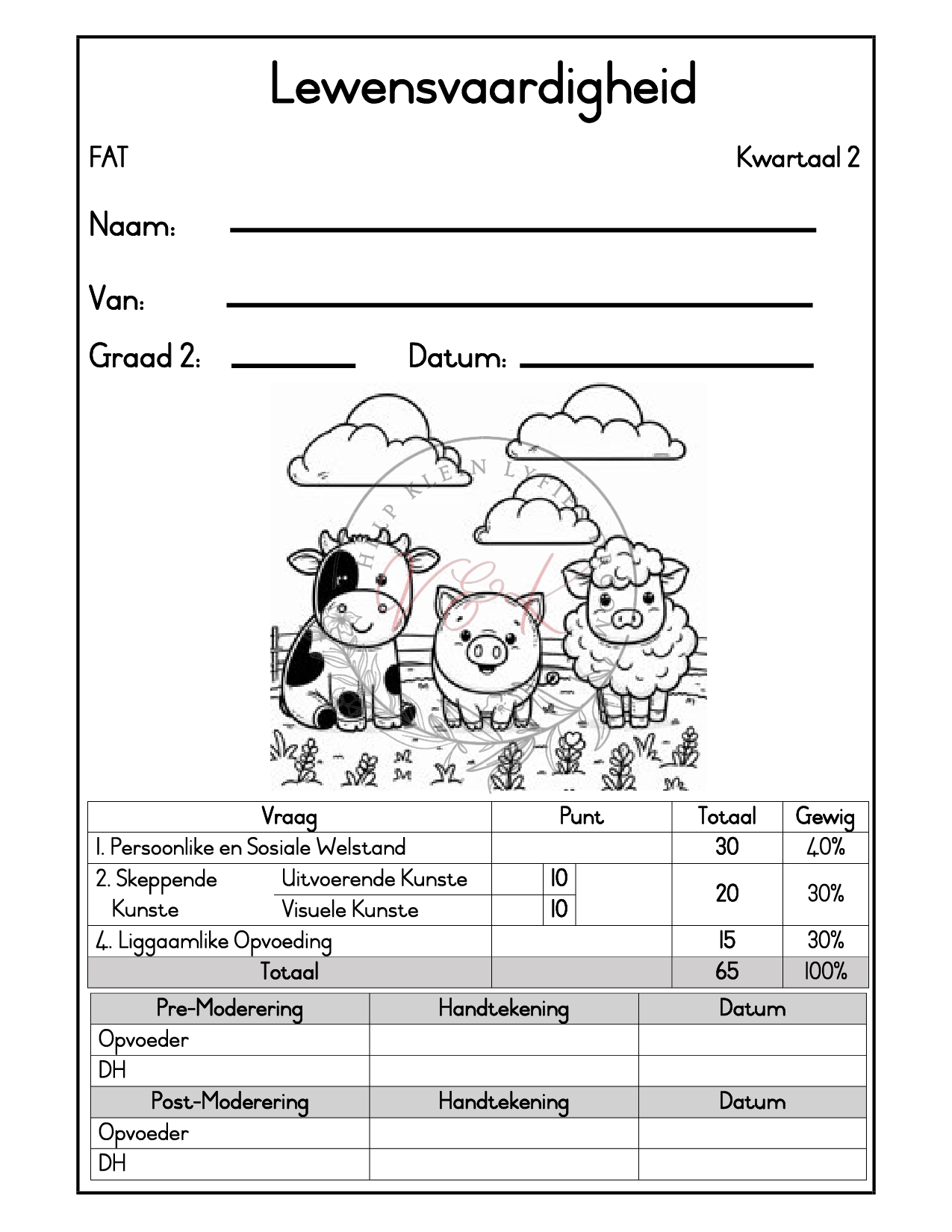 Graad 2 Lewensvaardigheid Formele Assesserings Taak - Kwartaal 2 2025
