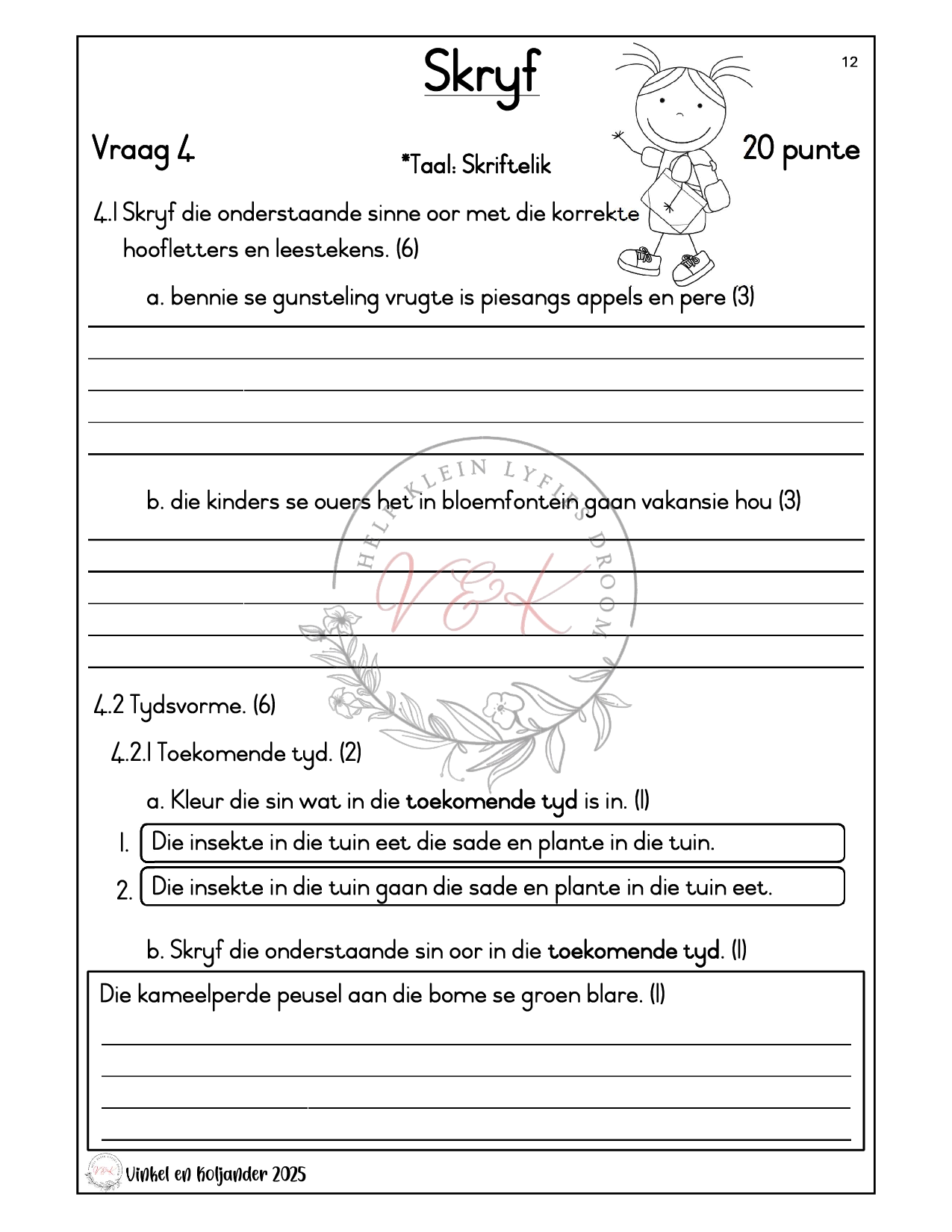 Graad 3 Afrikaans Huistaal Formele Assesserings Taak - Kwartaal 2 2025 - Image 4