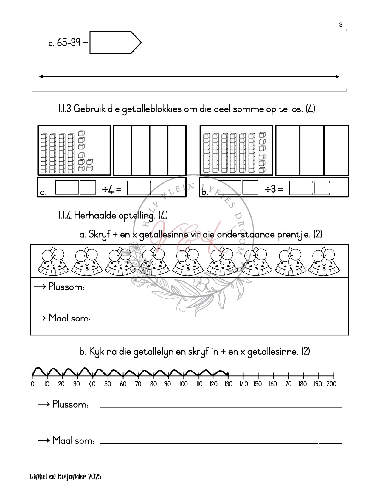 Graad 3 Wiskunde Formele Assesserings Taak Kwartaal 1 2025 - Image 4