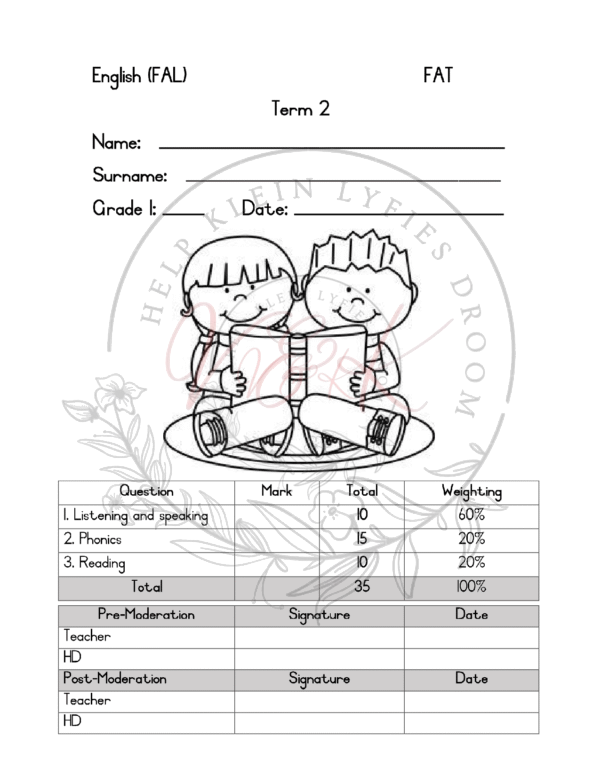 Grade 1 English FAL Assessment Term 2 2024