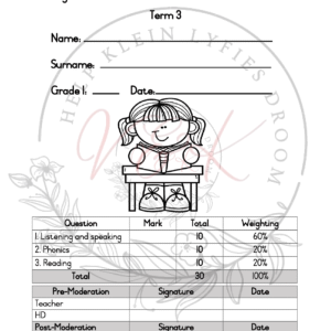 Grade 1 English FAL Assessment Term 3 2024