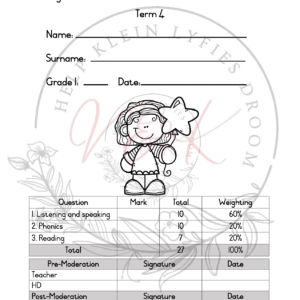 Grade 1 English First Additional Language Formal Assessment Task Term 4 2024