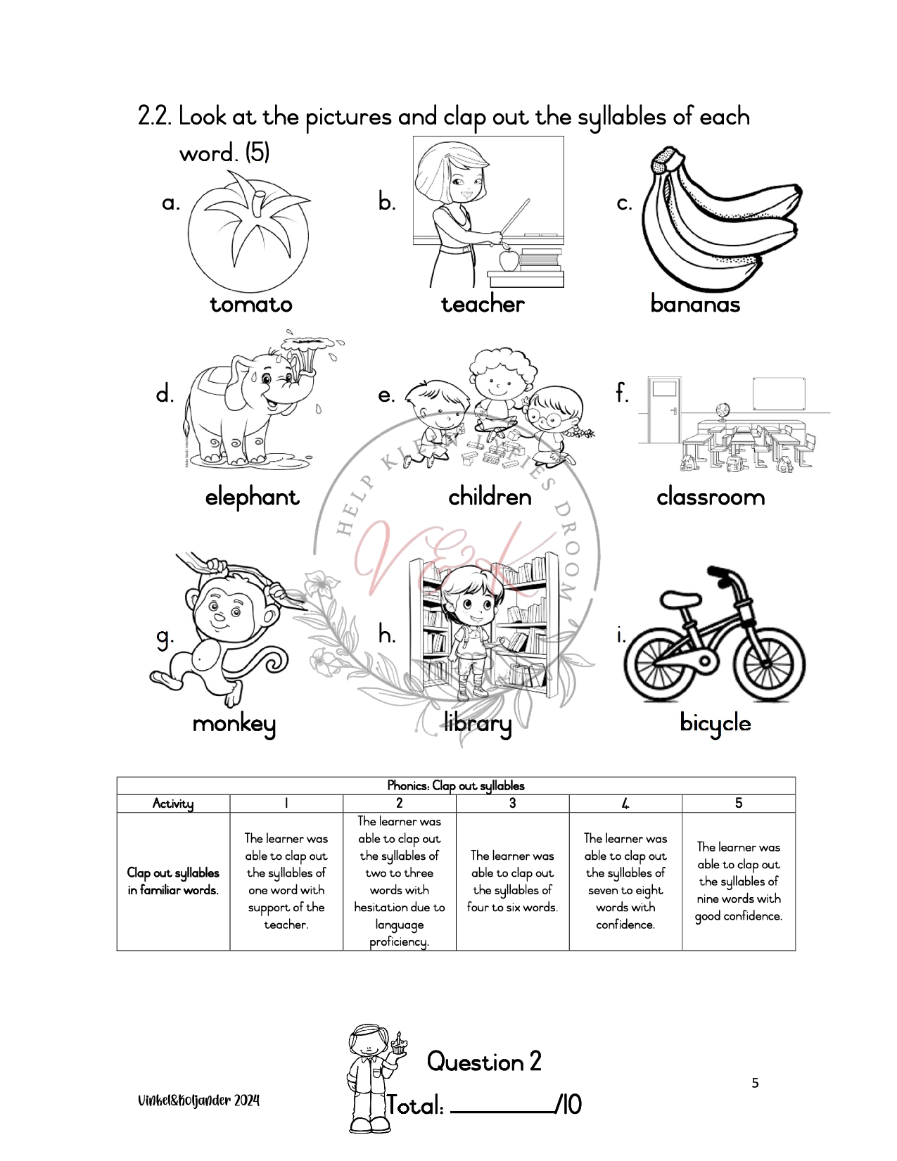 Grade 1 English First Additional Language Formal Assessment Task Term 4 2024 - Image 2
