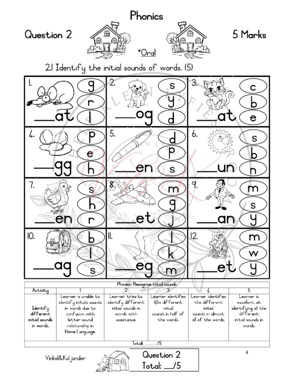 Grade 1 English Assessment Term 4 2023 - Image 2