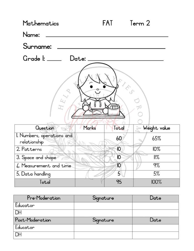 Grade 1 Mathematics Formal Assessment Task Term 2